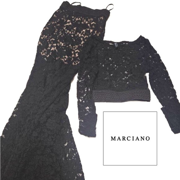 NEW Guess Marciano 2-Piece Lace Maxi Mermaid Skirt & Crop Top Set – XS | Elegant - Picture 6 of 8